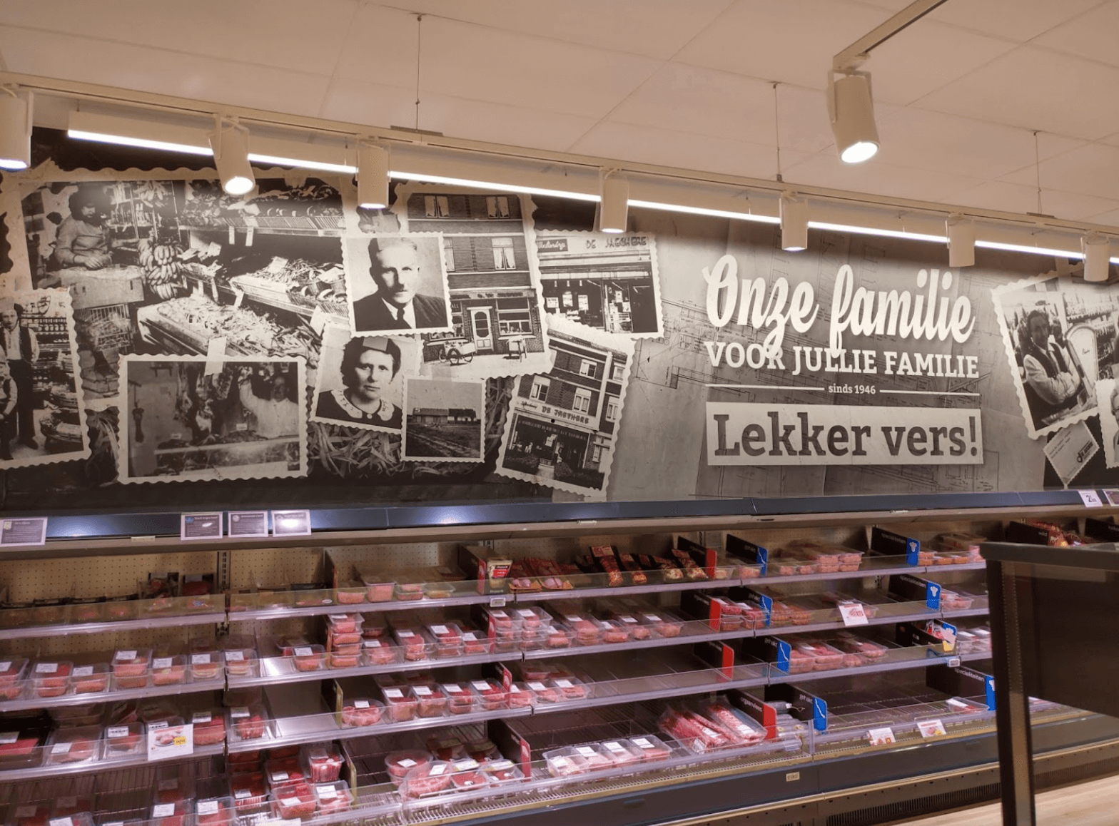 Winkelinrichting vleestoog Carrefour Market